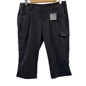 Eddie‎ Bauer Black Slightly Curvy Straight Knee Length Cargo Hiking Shorts Sz 8P